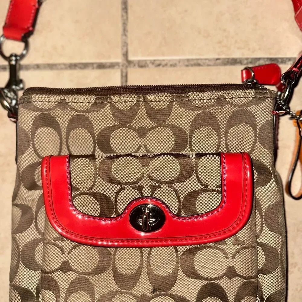 Coach Women's Brown and Red Bag